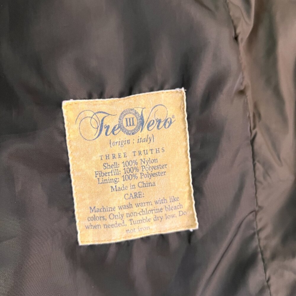 Tre Vero Vintage Diamond Quilted Military Barn Jacket Sz L - Picture 8 of 12